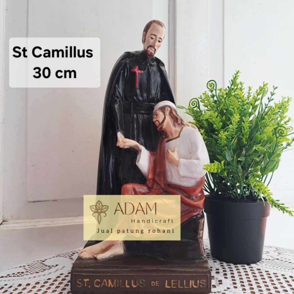 Patung St Camillus de Lellis 30 cm pelindung ordo Cammilians