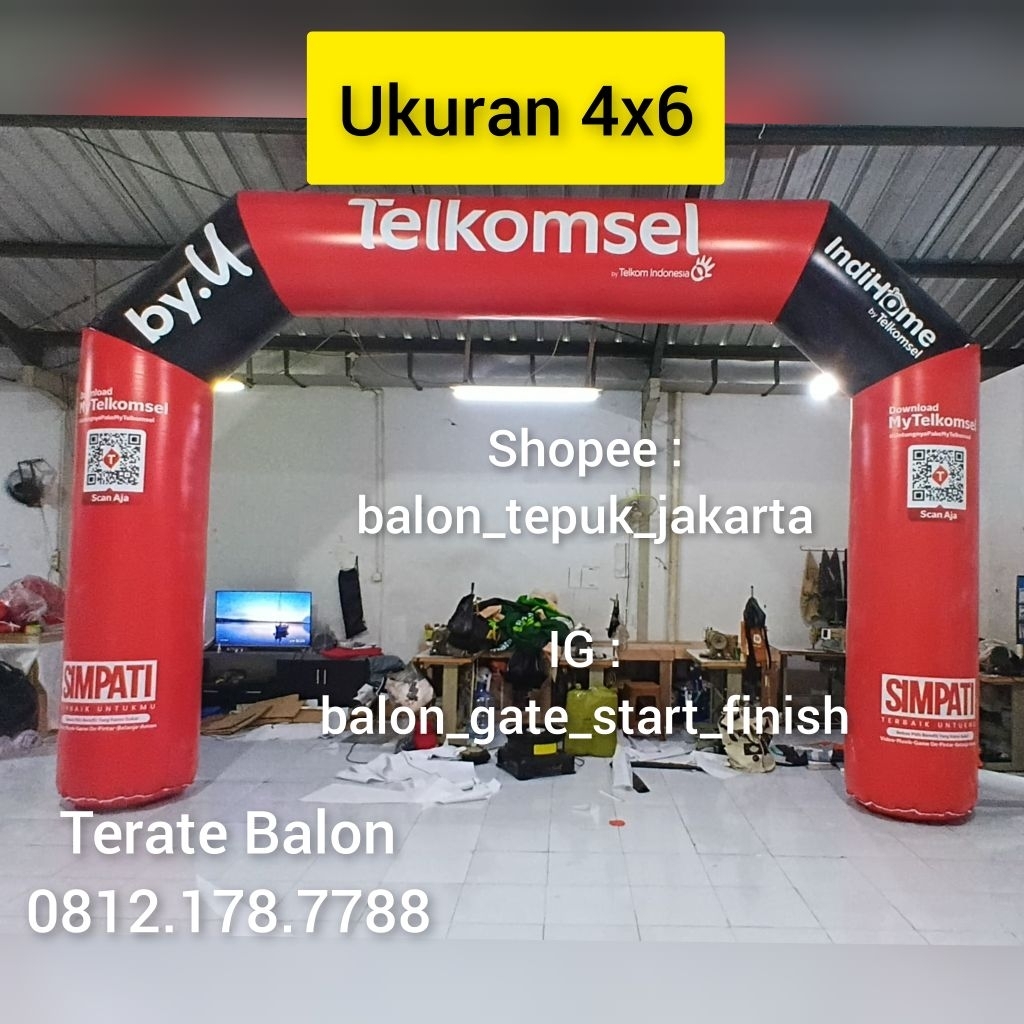 Balon Gate Start Finish 4x6, Gapura Balon Custom, inflatable balloon gate 4x6