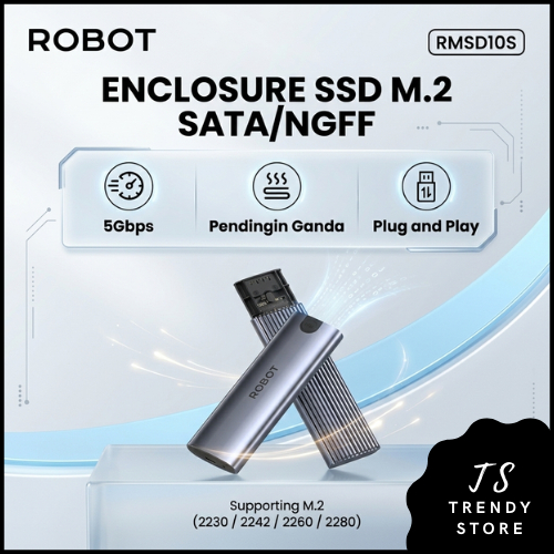 ROBOT Case SSD M.2 SATA Enclosure NGFF RMSD10S Portable 5Gbps Cooling Heatsink 2230 2242 2260 2280