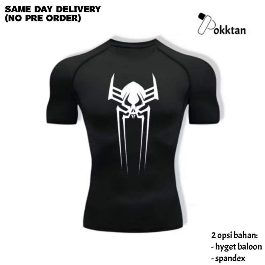 Kaos Olahraga Compression Shirt Short Sleeve Spiderman ATSV Miguel o Hara / Kaos Olahraga Kompresi K