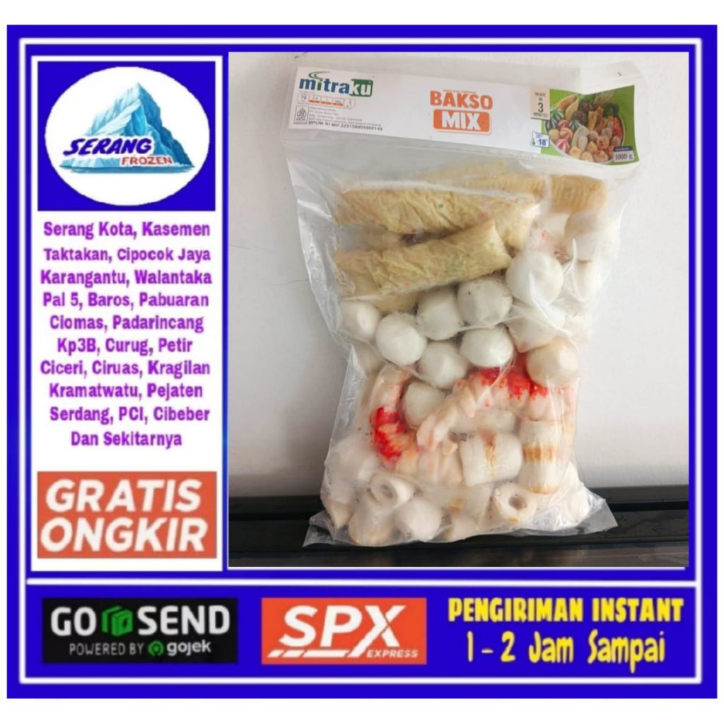 Mitraku Seafood Mix 1Kg, Bakso ikan mix, Serang Frozen