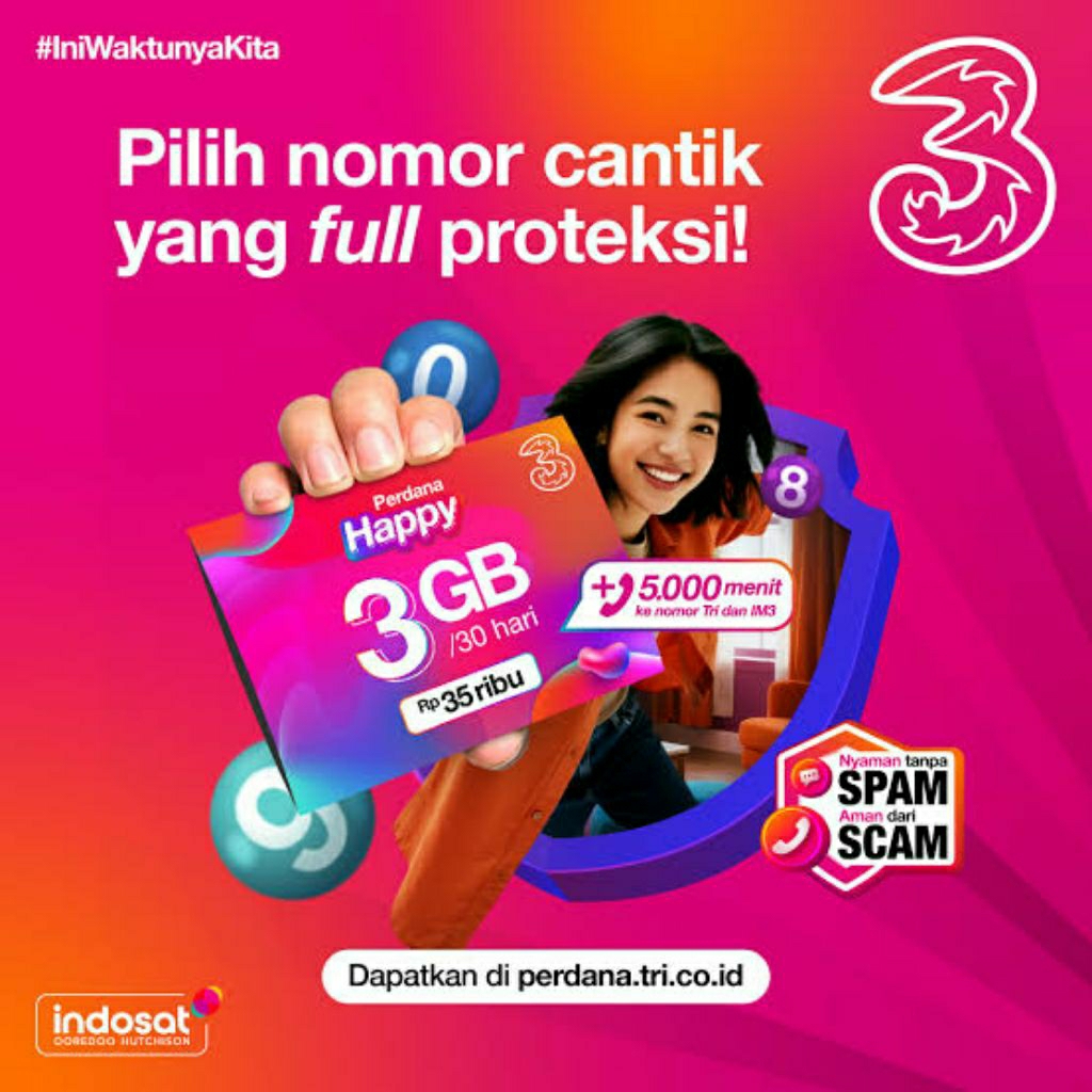 Perdana Tri 3GB 30hari 5G