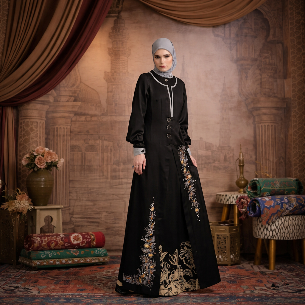 Tuneeca Gamis Lebaran Couple Hitam Fariha - T-0226009