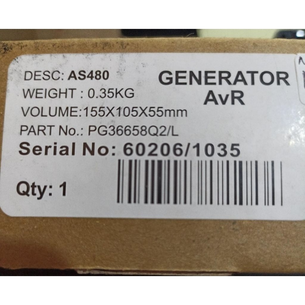 Generator Avr/AVR genset As480 as 480 AS-480 (bukan Stamford)