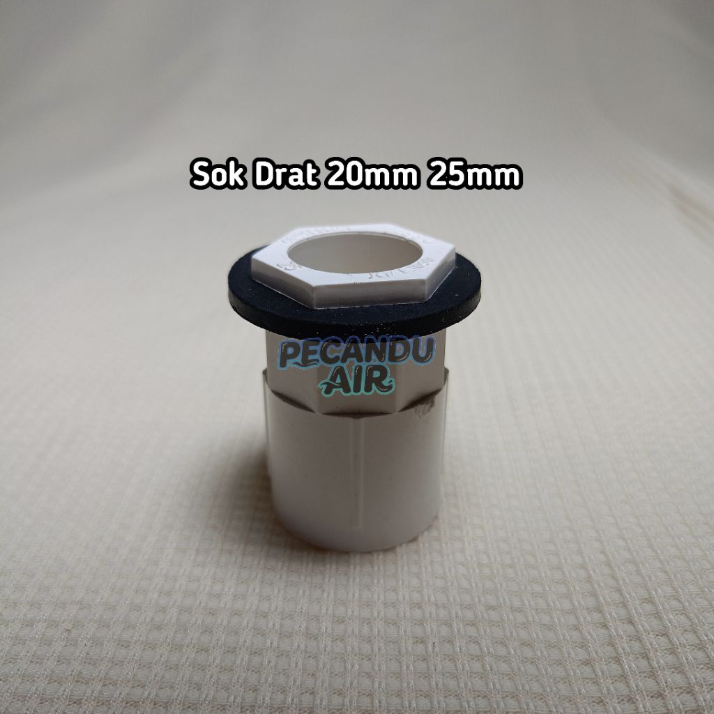 Output sok drat pipa aquarium 20mm 25mm