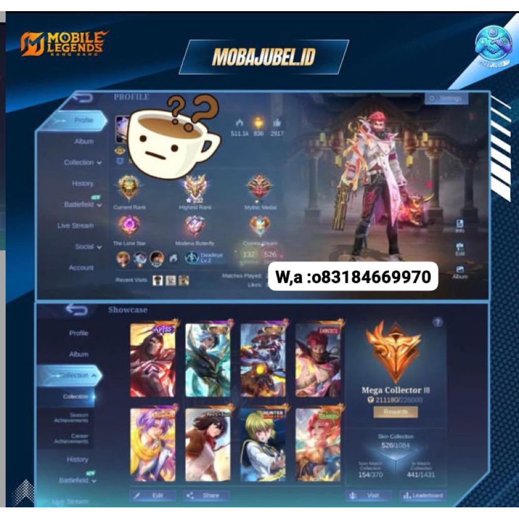 dijaul akun mobile lagends sultan cod