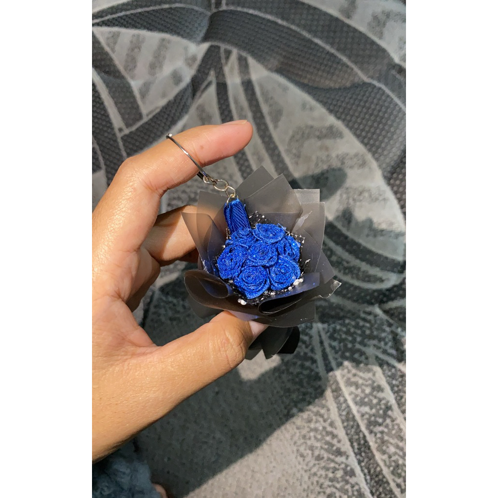 GANTUNGAN KUNCI MINIATUR BUKET BUNGA SATIN | GANTUNGAN KUNCI | BUKET MINI