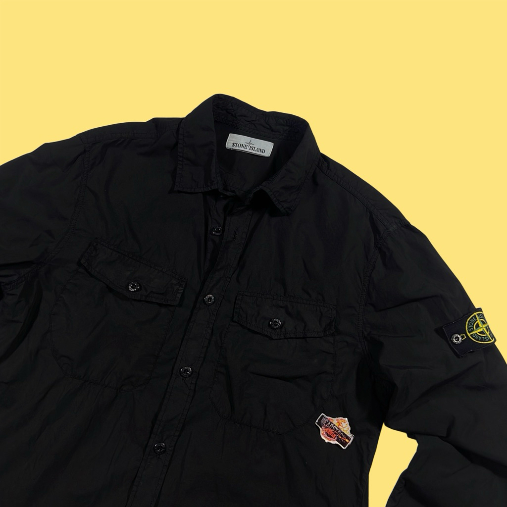 Stone island Overshirt overdyed garment black original
