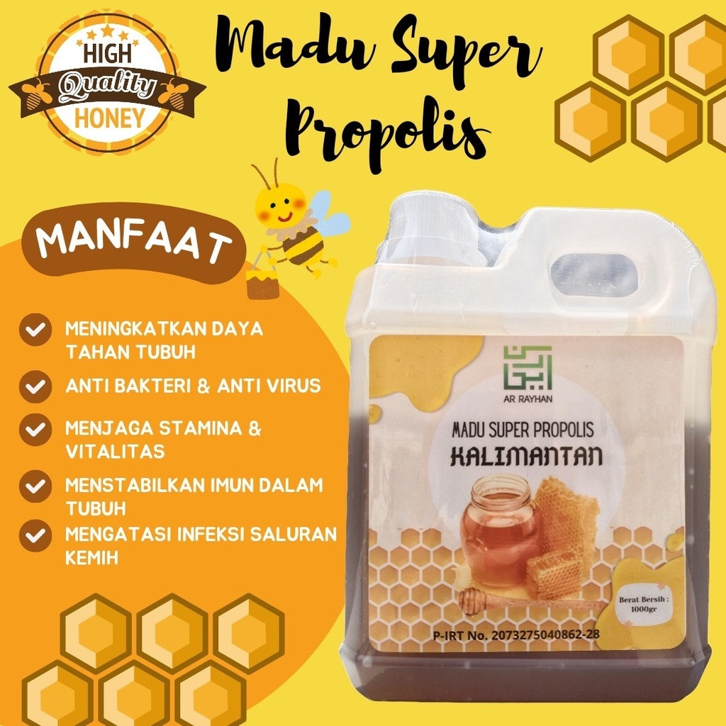 Madu Kalimantan plus Propolis Bee Pollen 1kg Ar Rayhan