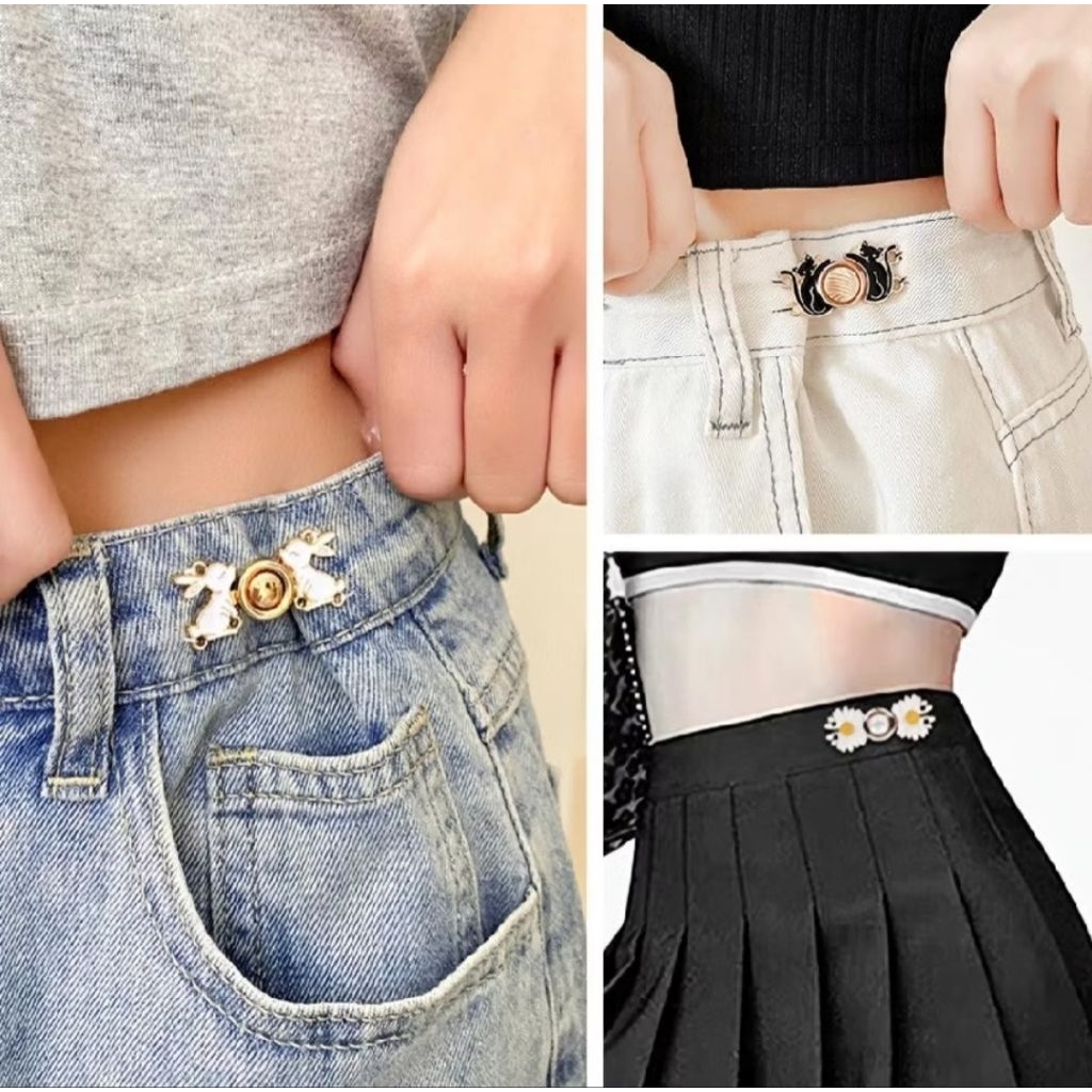Kancing Jeans Pengecil Lingkar Pinggang Celana Motif Kait Pengecil Lingkar Pinggang