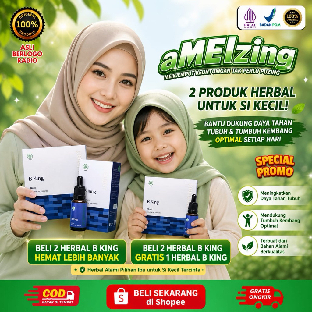 BKING Original Terbaru 1 Box isi 1 Botol Nutrisi Anak Speech Delay B KING ORIGINAL