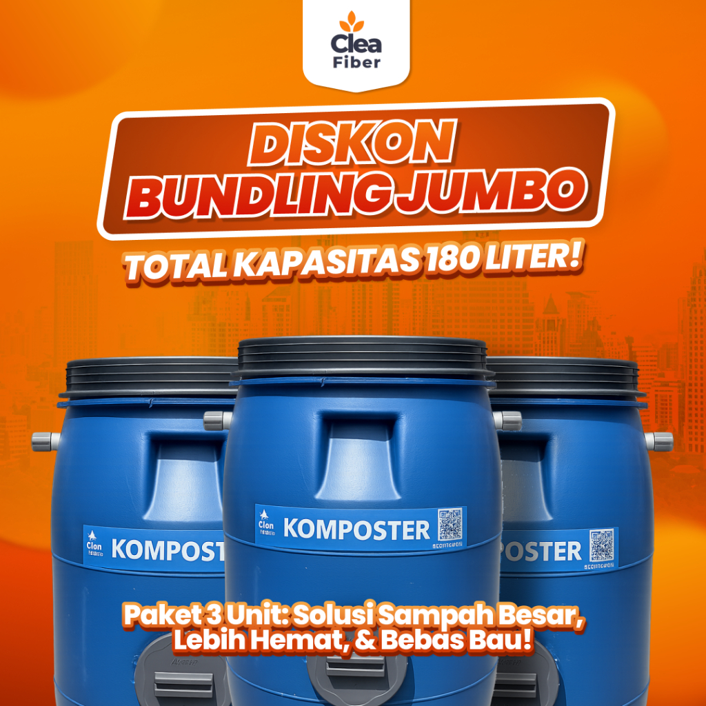 [PAKET HEMAT KOMPOSTER 3 UNIT] Drum komposter 60 Liter, Komposter sampah basah, komposter sampah org