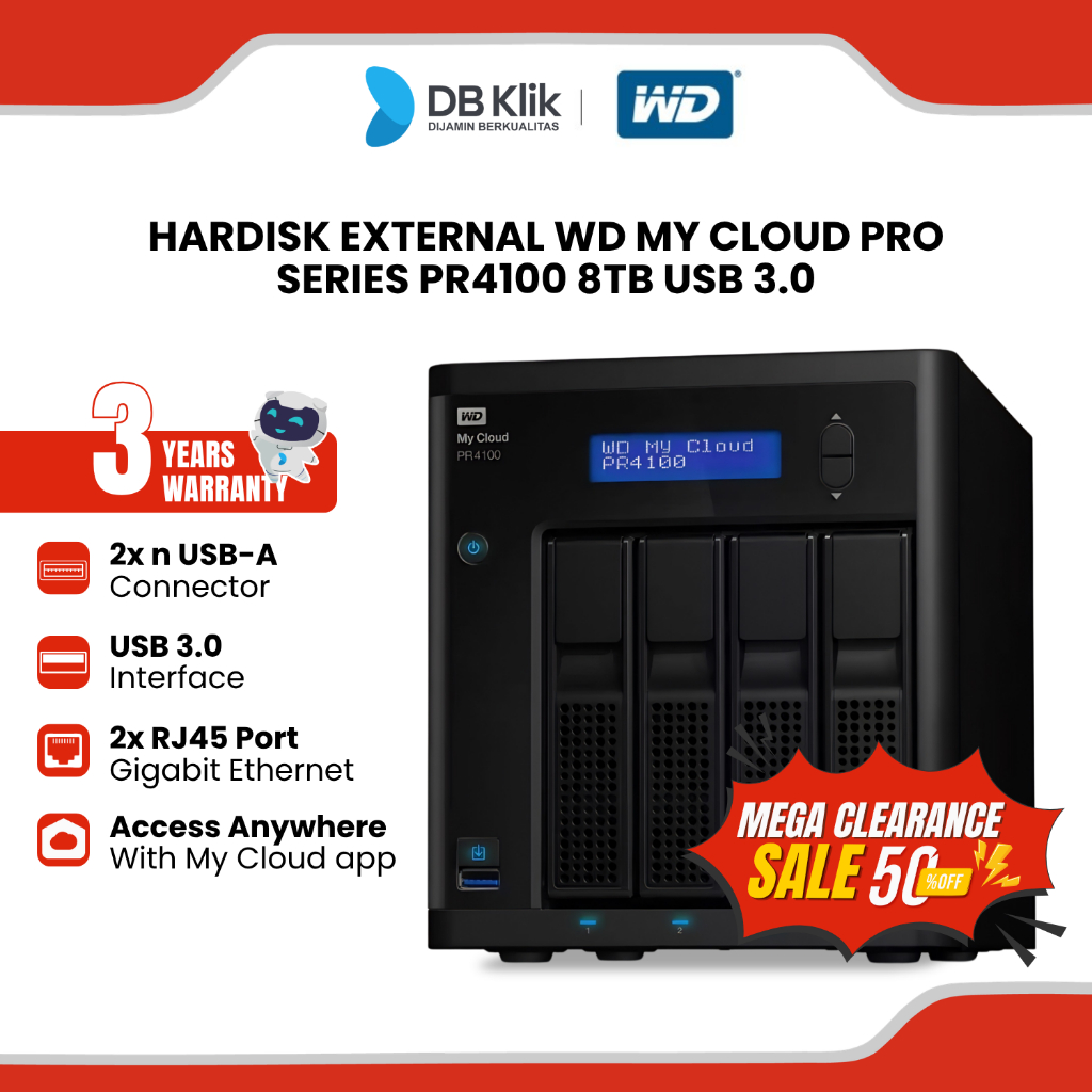 Wd Harddisk External My Cloud Pr4100 8Tb Usb 3.0 - Mycloud Pr 4100 8Tb