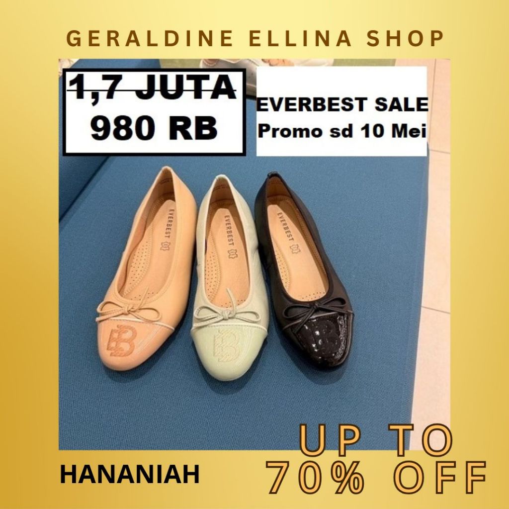 Sepatu flat wanita Everbest 100% original sale seri HANANIAH