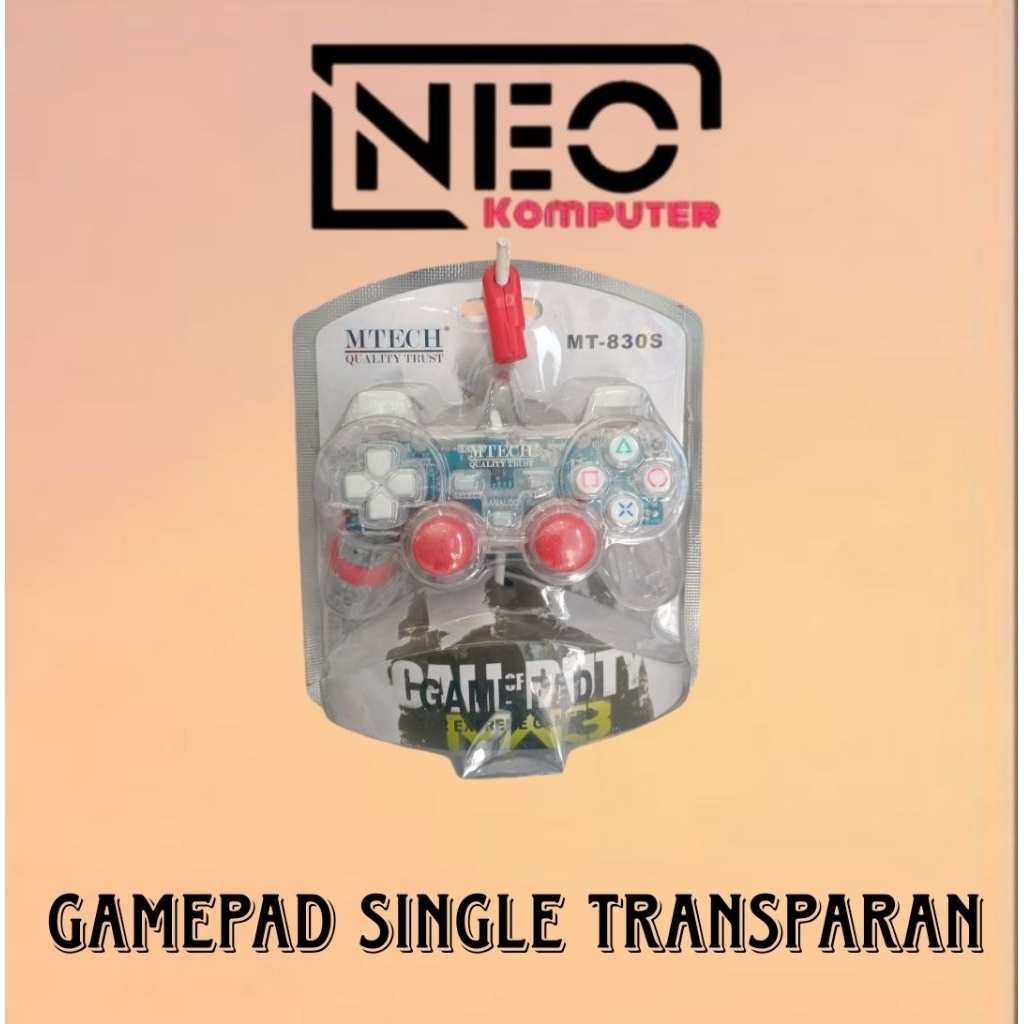 GAMEPAD SINGLE TRANSPARAN USB KABEL