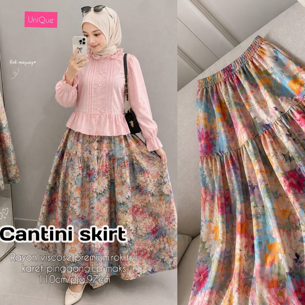 Cantini Skirt Bawahan Rok Rayon by Unique