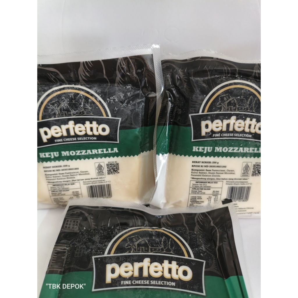 Perfetto Mozzarella Blok Kemasan 250gr | Mozzarella Perfetto | Mozzarella