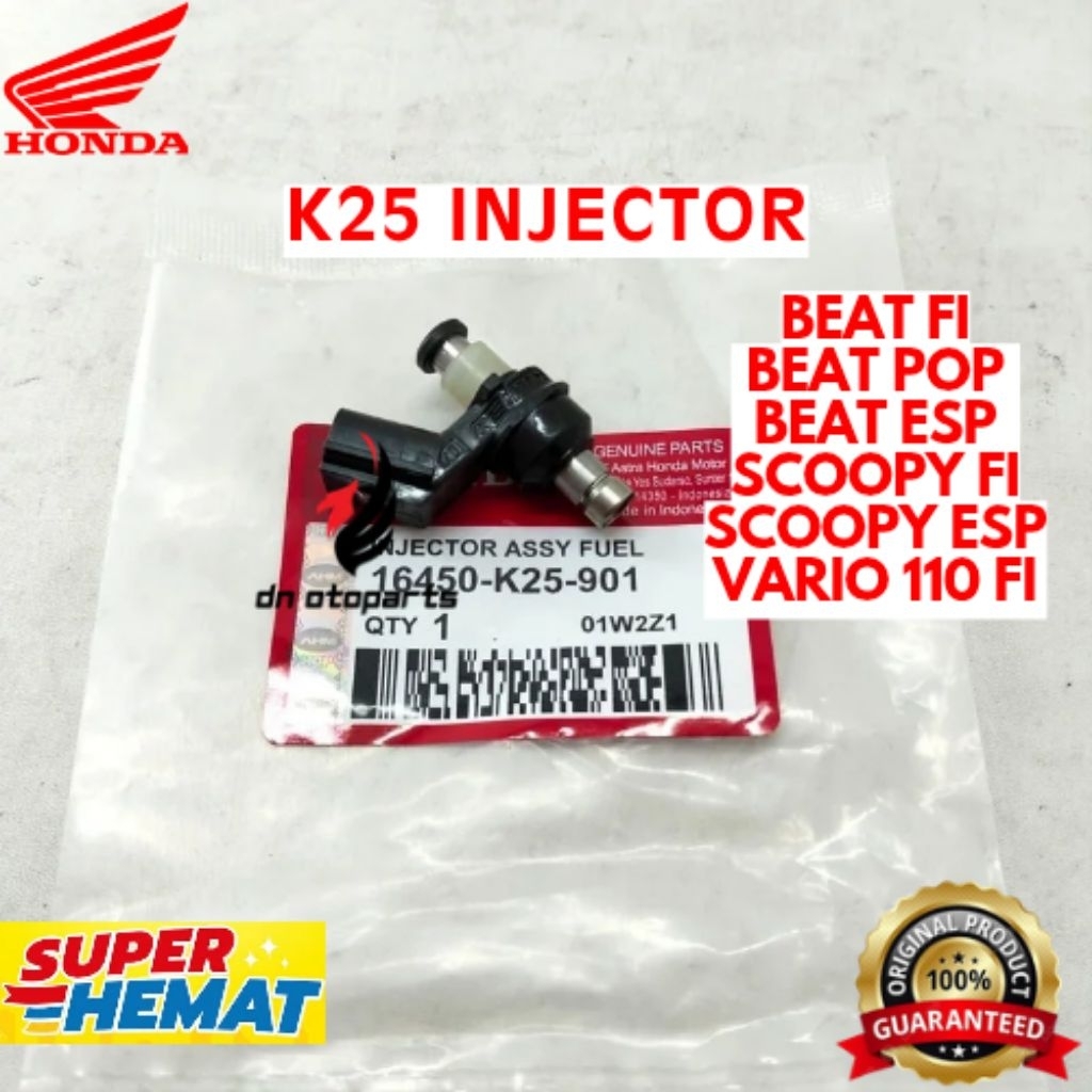 INJECTOR ORIGINAL HONDA KODE K25, INJECTOR BEAT FI, INJECTOR BEAT POP, INJECTOR BEAT FI, INJECTOR SC
