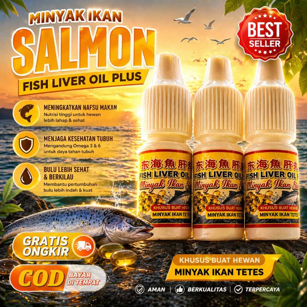 MINYAK IKAN SALMON FISH LIVER OIL PLUS BEST SELLER