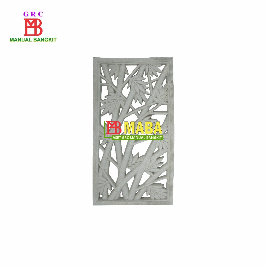 Ornamen Cor Motif Bambu Dinding Pagar Rumah