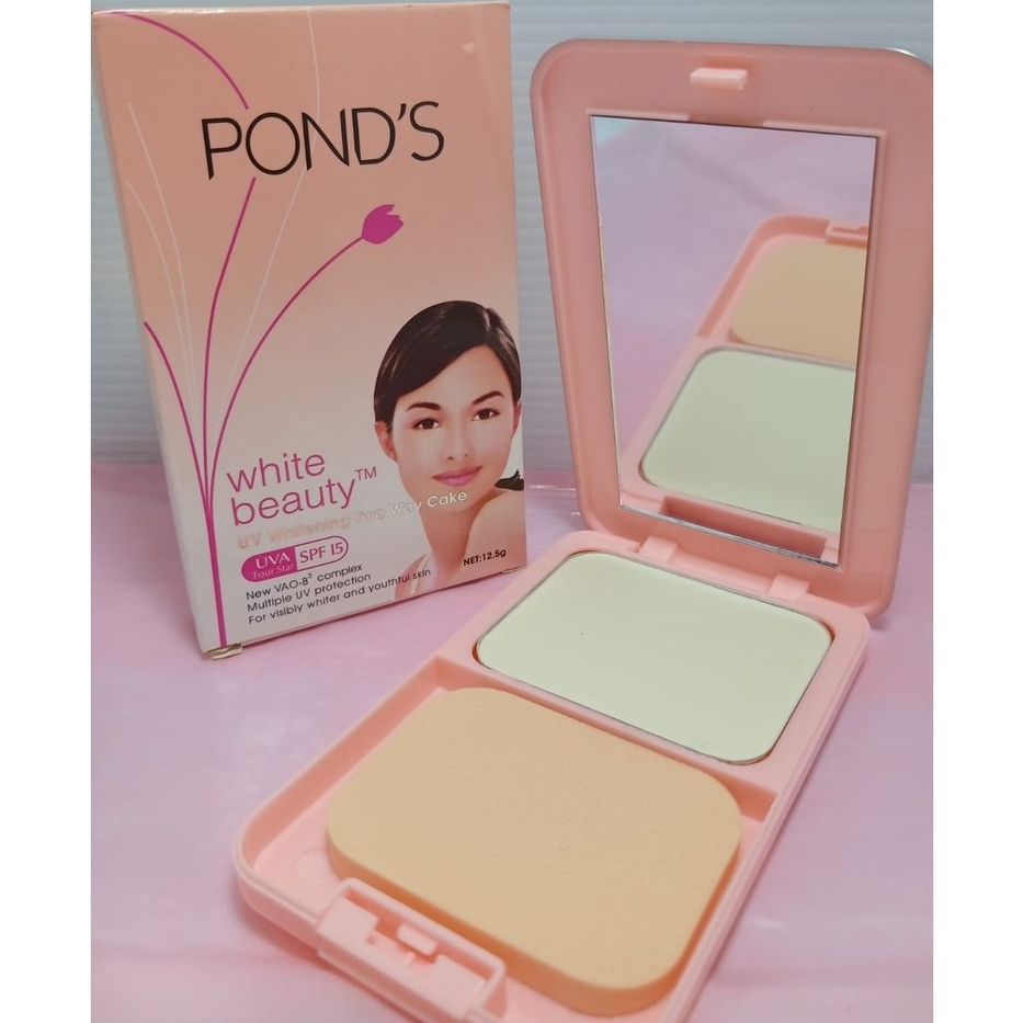 BEDAK PADAT TWO WAY CAKE PON PLUS KACA WHITE BEAUTY