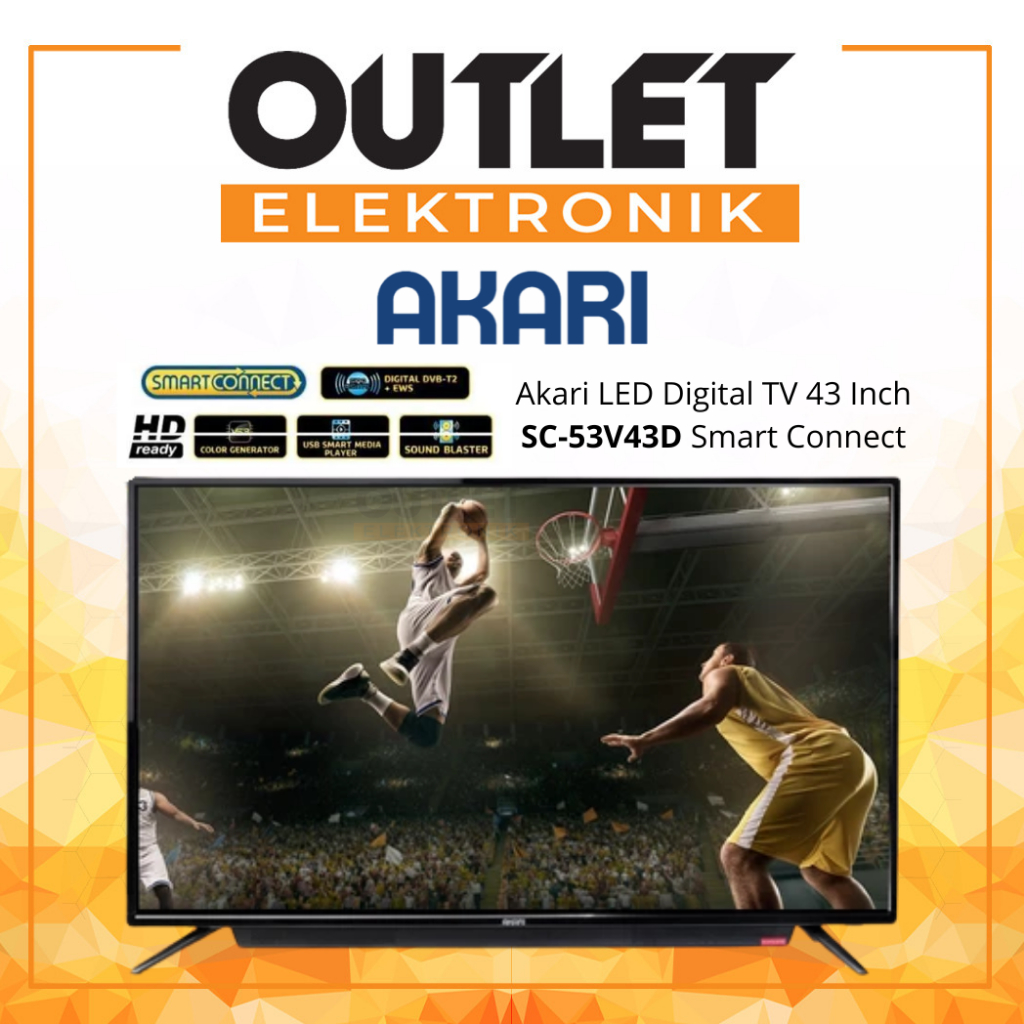 TV LED Akari 43" SC-53V43D / SC53V43D - Digital TV + Fitur Mirroring Smart Connect