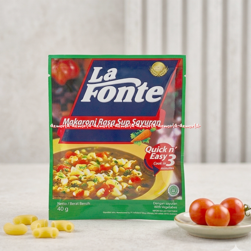 La Fonte 40gr Makaroni Rasa Sup Sayuran 40 gr Soup Instan Macaroni Vegetable Soups Flavour Dengan Is
