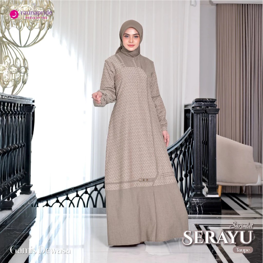 SARIMBIT 2026 SERAYU TAUPE BY RAUNA / RAUNA / SARIMBIT RAUNA / SARIMBIT / RAYA 2026 / GAMIS RAUNA / 
