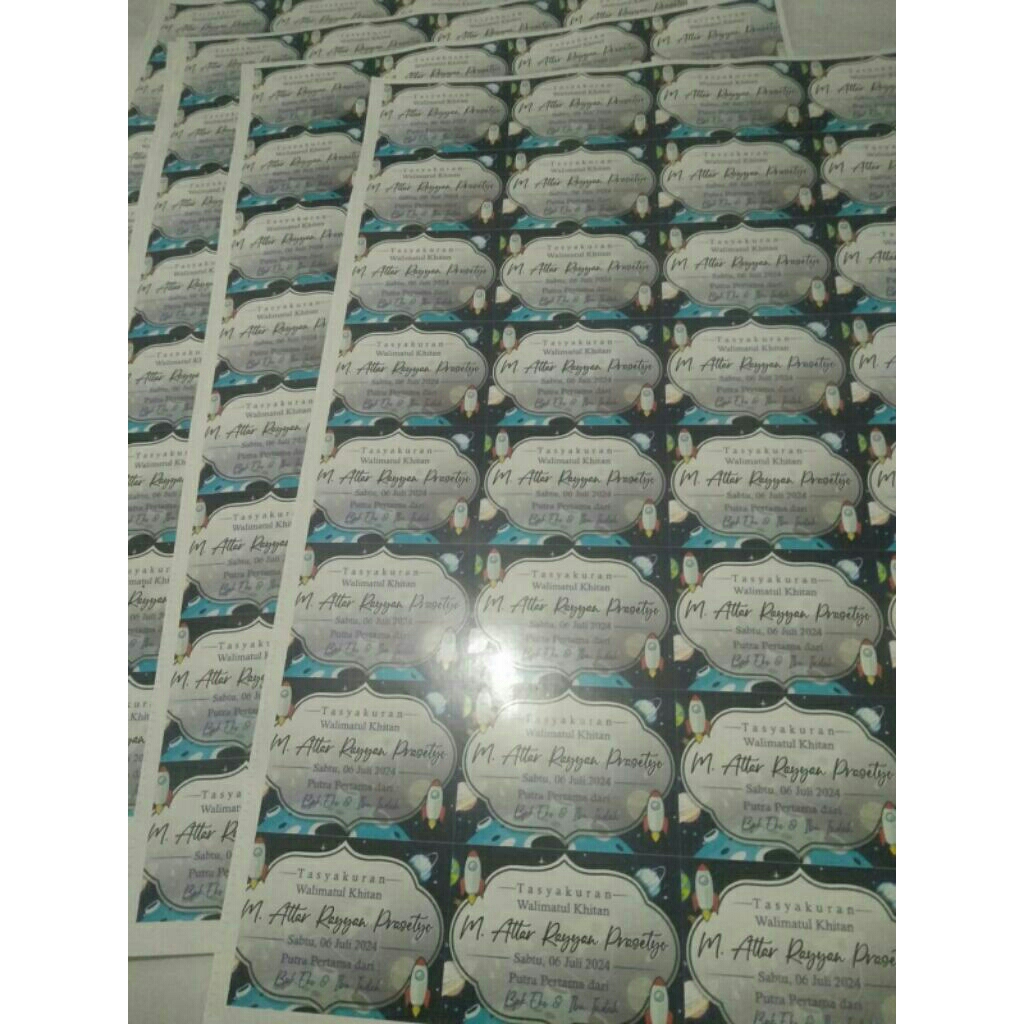 sticker nama khitanan/aqiqah nasi box