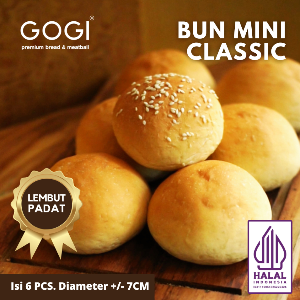Roti Mini Bun Classic Isi 6 Pcs / Roti Bun Burger / Burger Bun 6 Pcs