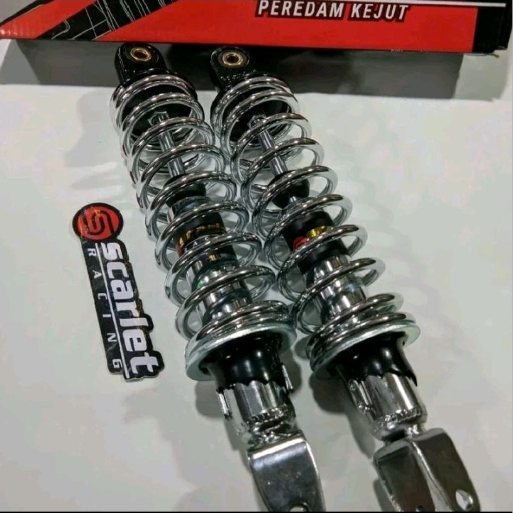 Shockbreaker Non Tabung Aerox&Nuvo280mm Scarlet Racing 8989/Ori Scarlet