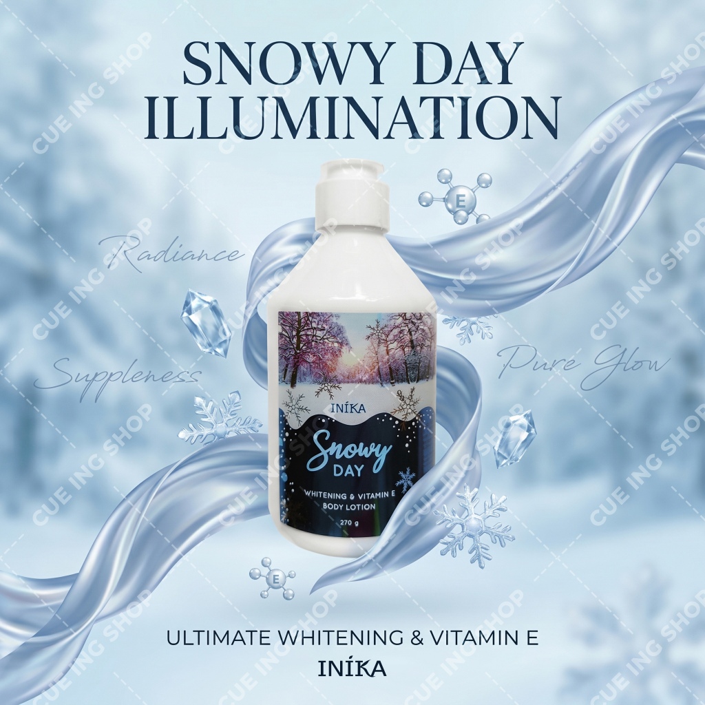 INIKA Handbody Lotion Snowy 250gr (ORIGINAL) With Vitamin E - Body Lotion Whitening Hydrating Moistu