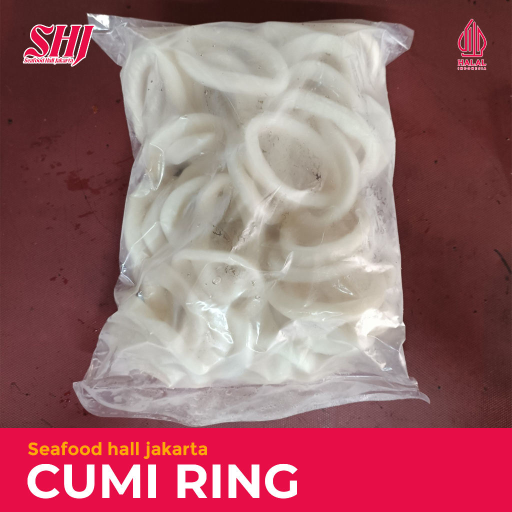 Cumi Kupas Ring Bukan Tube / Squid Calamari Segar Beku Frozen