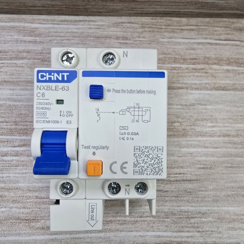 CHINT RCBO ELCB+MCB NXBLE-63 1P+N 6A 10A 16A 20A 32A 40A 50A 63A 30MA