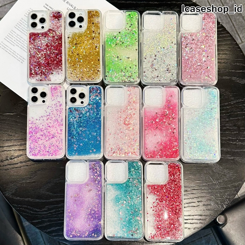 WATER GLITTER QUICKSAND GLOW IN THE DARK CASE FOR SAMSUNG A22 A24 A26 A32 A33 A34 A35 36 A37 A50 A51