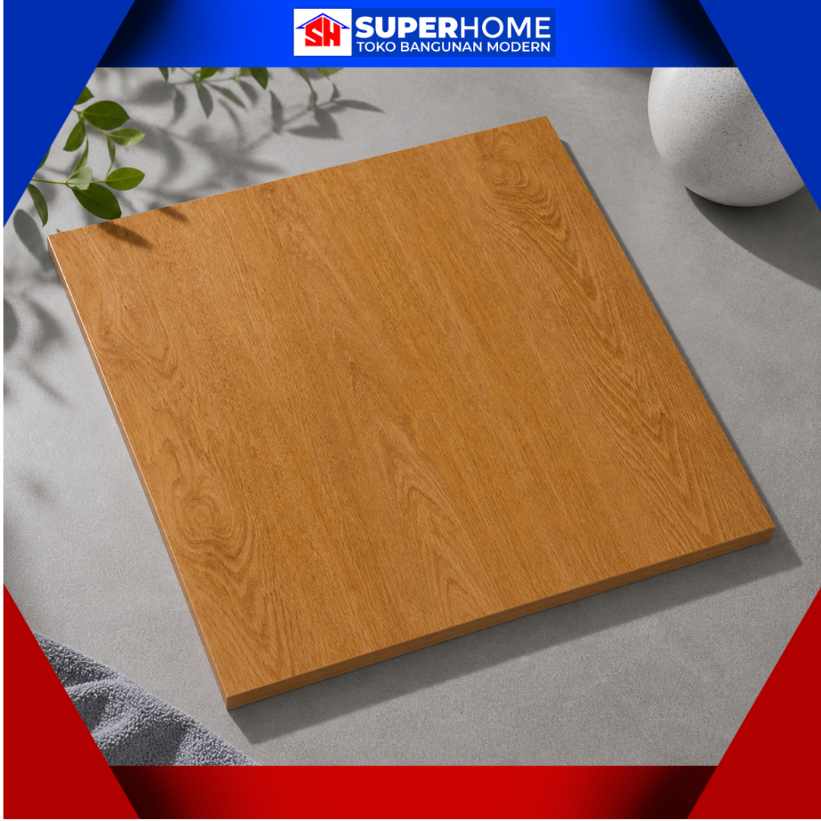KIA Keramik Lantai Halus Motif Kayu 40x40 Impresso Mahoni Brown