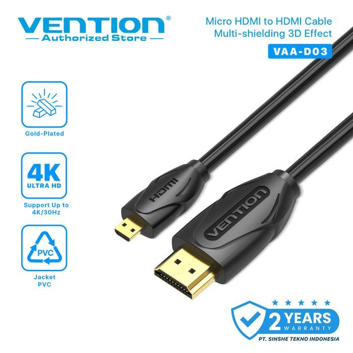 Vention Kabel HDMI to Micro HDMI v1.4 4K 3D High Speed 10gb VAA D03
