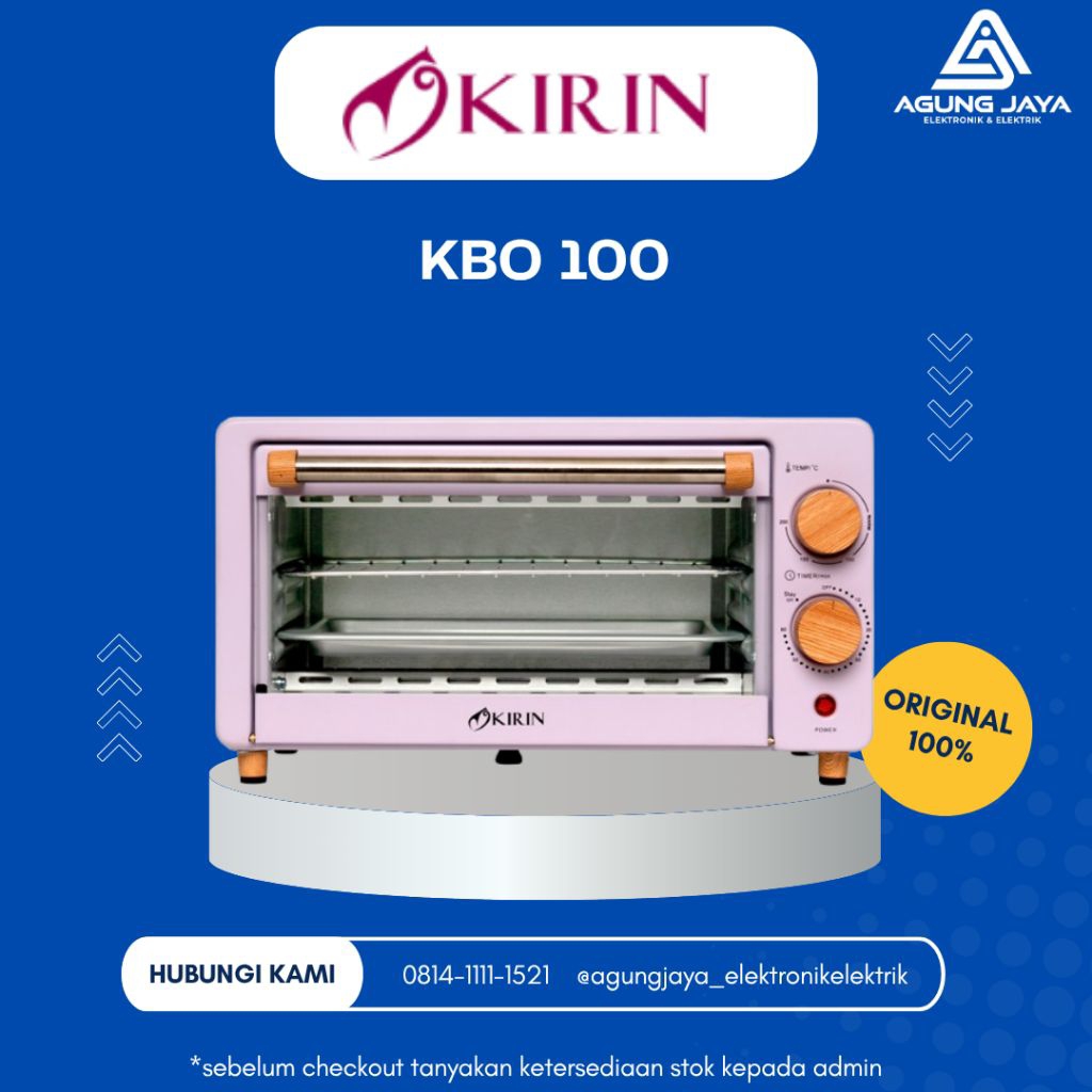 Oven Toaster Kirin KBO 100 M KBO 100 M LW Low Watt 10 Liter Oven Listrik Kirin 100 MLW Oven Kirin

