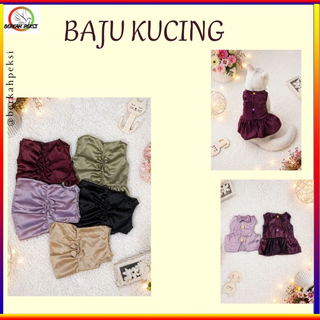 KAOS KUCING BAJU KUCING AKSESORIS BAJU UNTUK KUCING BAJU KUCING LUCU MOTIF MODEL KAOS & KERAH