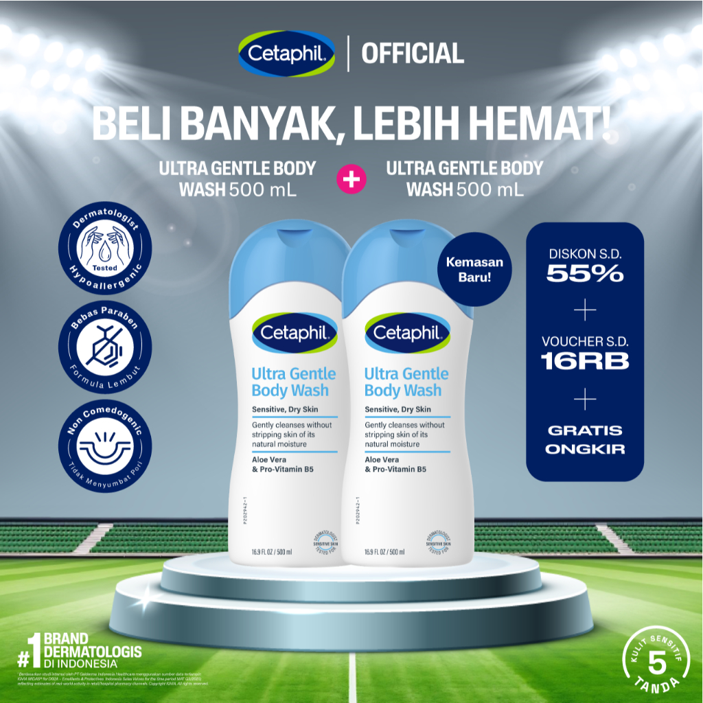 Cetaphil Ultra Gentle Body Wash 500ml Twin Pack