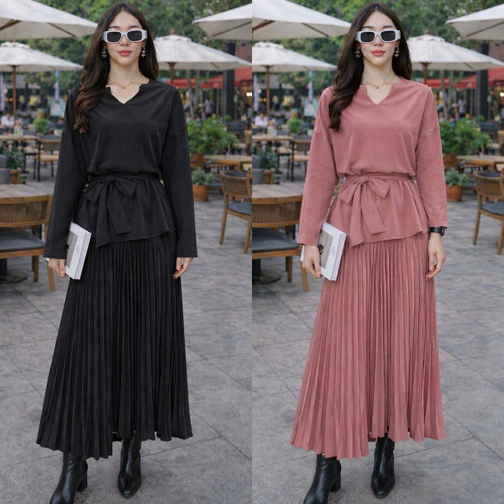 Setelan Rok Import Wanita Set Wanita Kekinian Ootd Wanita Import Setelan Rok Korean Import Baju Ones