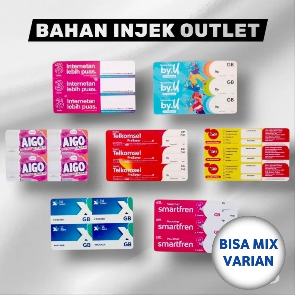 Voucher kosong all operator telkomsel / axis / three / indosat / xl / smartfren / byU Berlaku Nasion