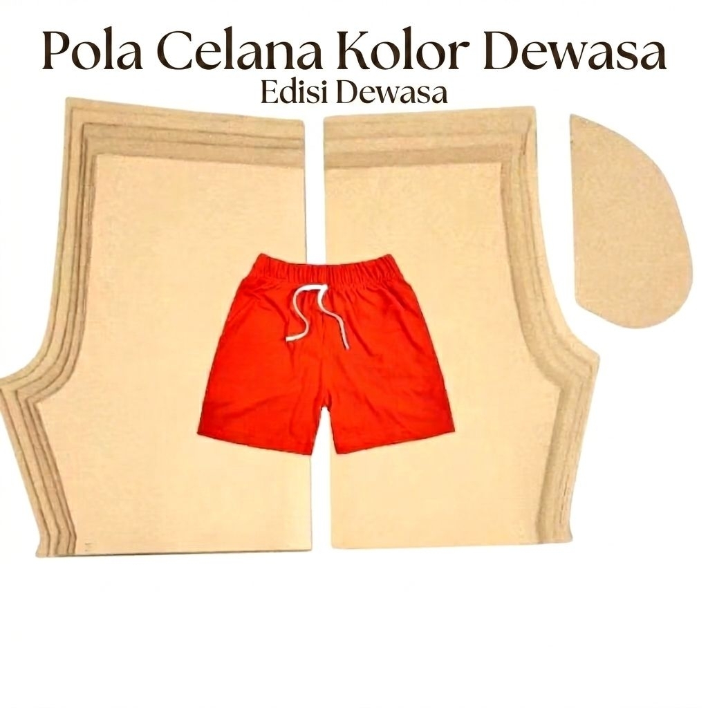 Pola Celana Kolor Pria Dewasa Siap Jahit S M L XL XXL | Pola Jahit Celana Santai Pria | Pola Konveks