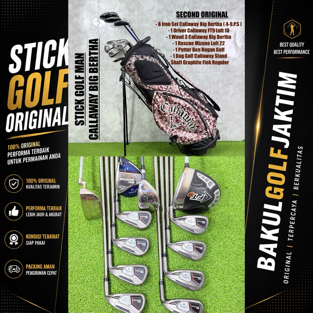 Stick Golf Callaway Big Bertha Fullset Bag Golf Bekas Original