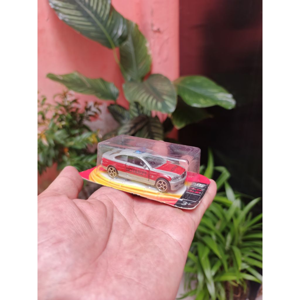 Diecast Majorette BMW M3 Notarzt Silver / Red - Wheels 5Y Police Car