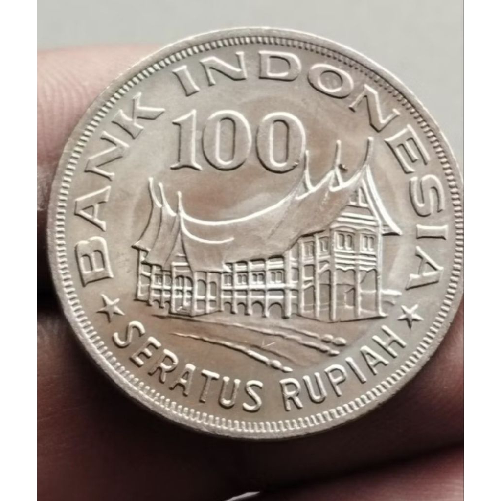 uang koin 100 rumah Gadang 1978 bagus original