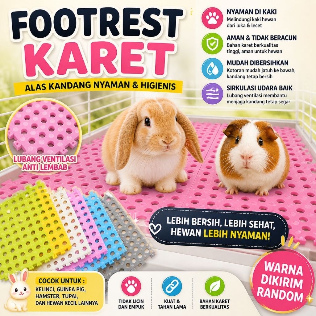 FOOTREST KARET - Alas Kandang Sugar Glider Karpet Sugar Glider Joey Alas Tidur Sugar Glider Tatakan 