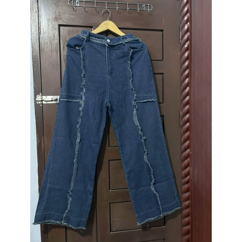 Celana Panjang Denim Jeans Wanita High Waist This Is April x Enzy Storia Bawahan Denim Celana Panjan