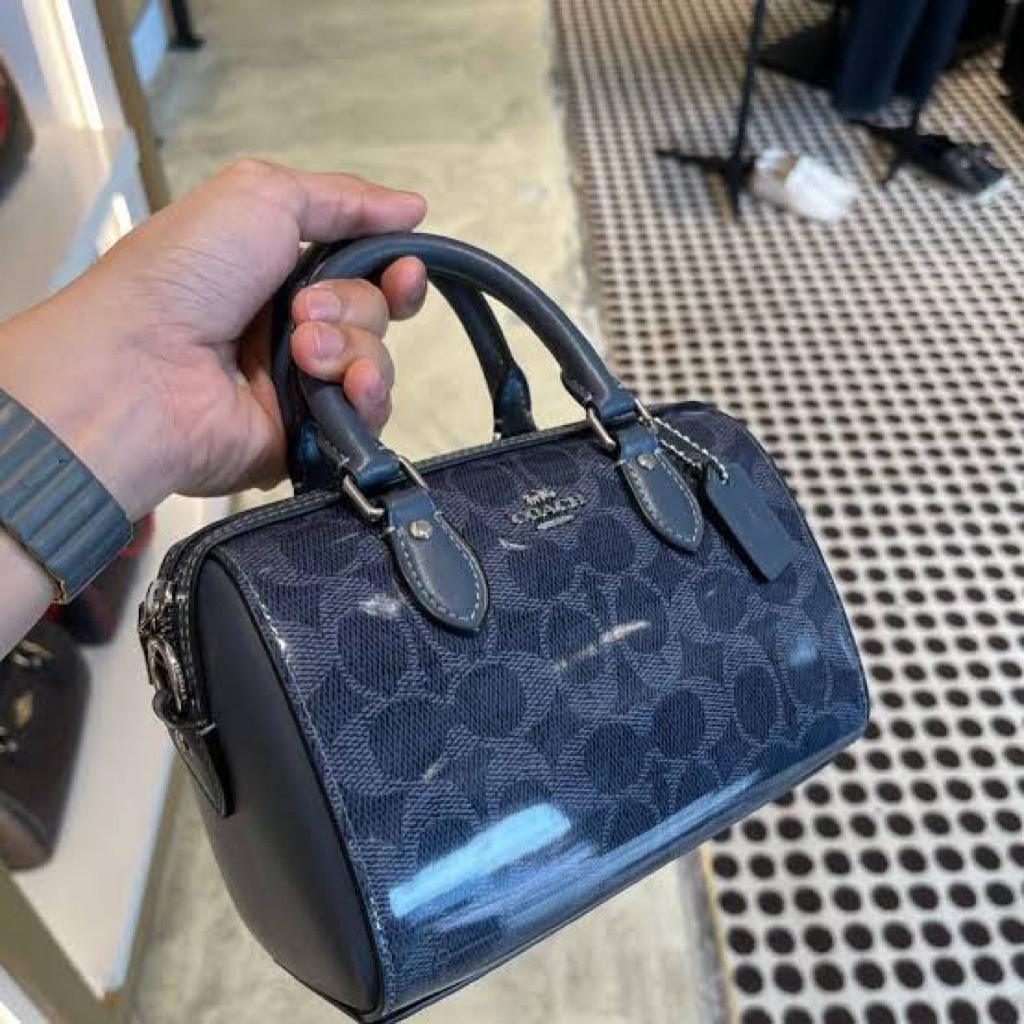 (NETT PRICE) Preloved coc mini rowan denim patent leather