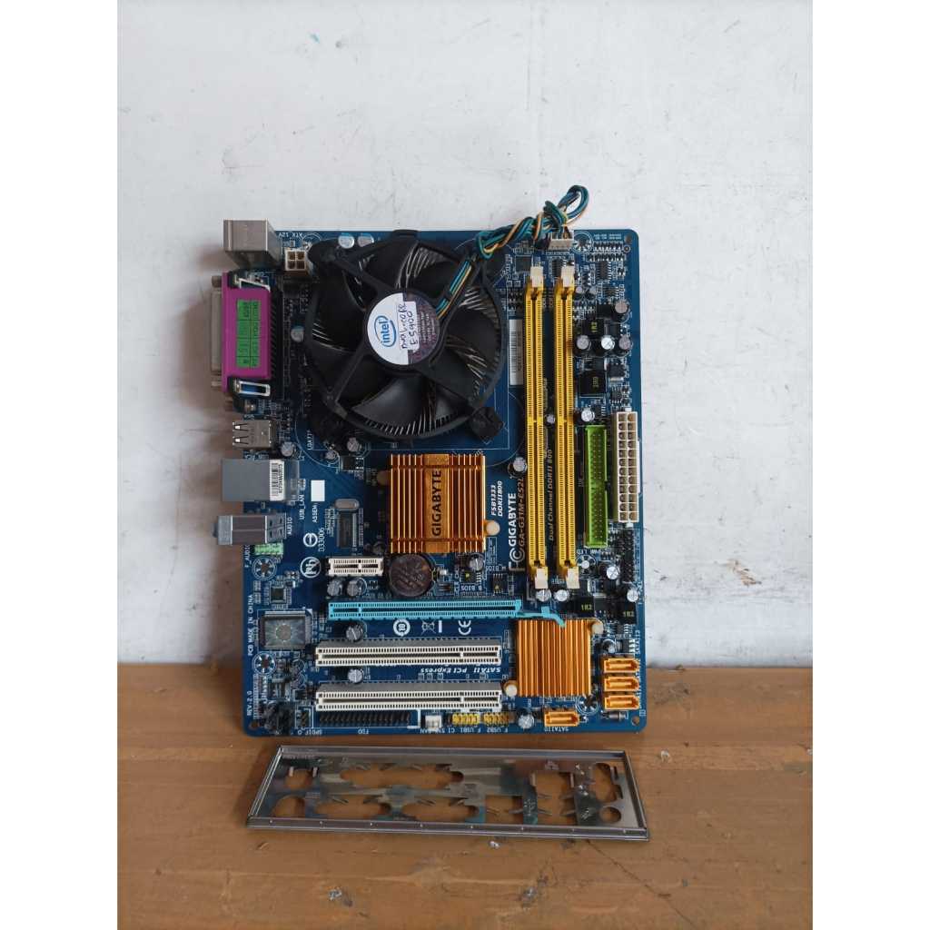 mainboard gigabyte ga-g31m-es2l dual core e5400 ddr2 lga 775 siap pakai